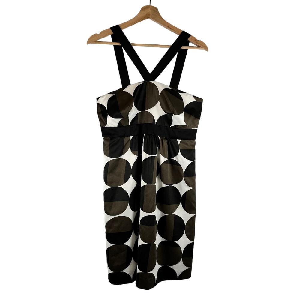 NWT Banana Republic Black and Brown Polka Dot Empire Sheath Dress - Size 6